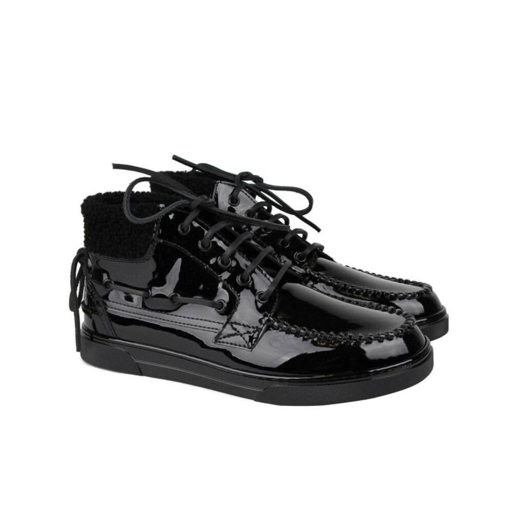 Saint Laurent Men's Black Patent Leather Hi Top Sneakers (40 EU / 7 US) - Picture 2 of 8